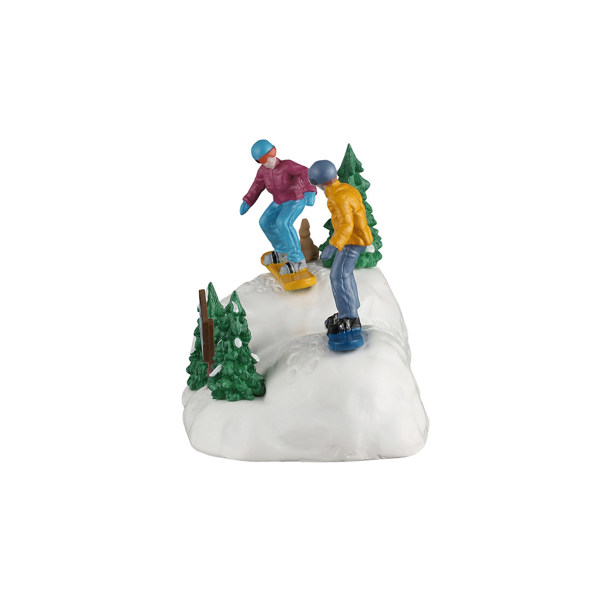Snowboarding Practice figur fra Lemax til julelandskabet