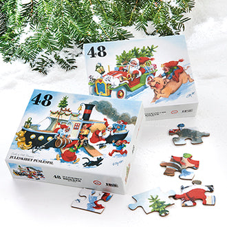 Vilhelm Hansen Puslespil med 48 brikker og julemotiv fra Pobra