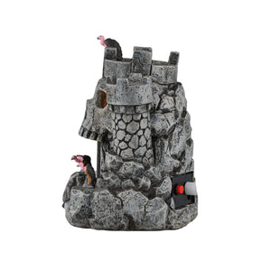 Skull Castle med uhyggeligt lys og gribbe til Halloween dekoration fra Lemax