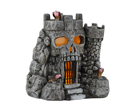 Skull Castle med uhyggeligt lys til Halloween dekoration fra Lemax