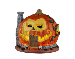 Pumpkin Skull House med lys i til Halloween dekoration fra Lemax