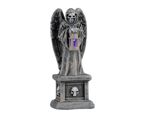 Cemetery Sentinal med lysende lilla lanterne til Halloween Dekoration fra Lemax
