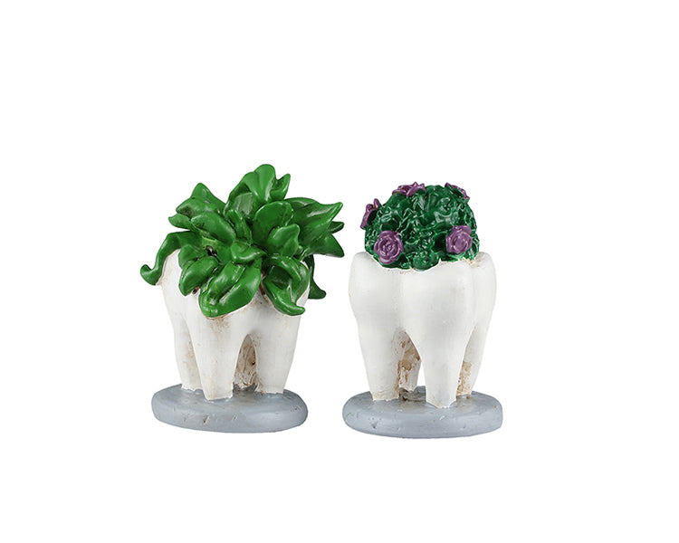 Tooth Plants til dekoration i miniature Halloween landskabet fra Lemax