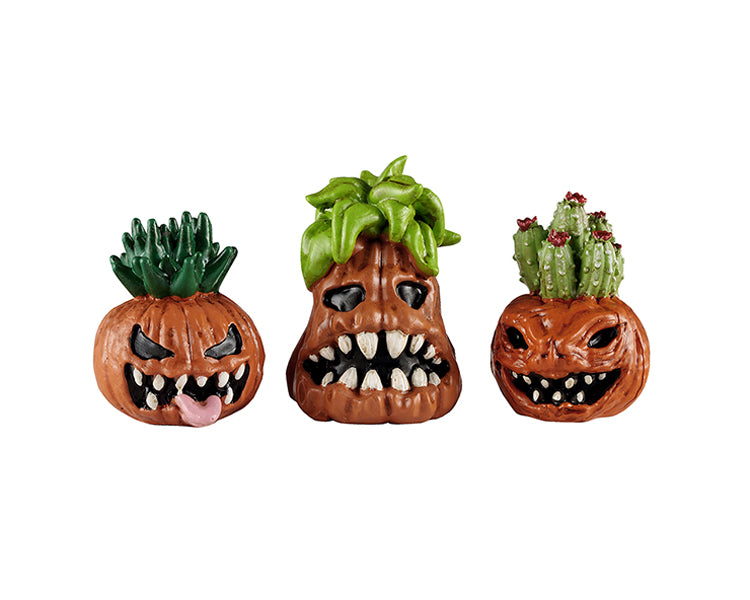 Toothy Pumpkins til dekoration i Halloween landskabet fra Lemax