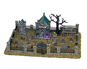 Misty Crypt Graveyard til Halloween pynt fra Lemax