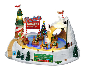 Dasher's Bumper Boats forlystelse til juleby fra Lemax