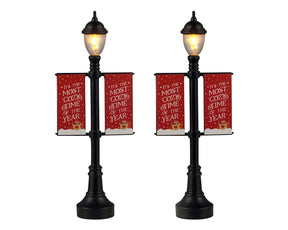 Lamp Post Banners lygter til juleby fra Lemax