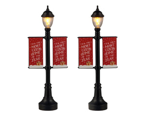Lamp Post Banners lygter til juleby fra Lemax