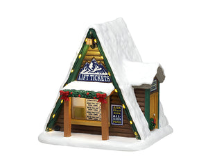 Lift Ticket Booth hytte til julelandskab fra Lemax