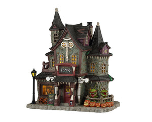 Frightful Fangs Dentistry hus i porcelæn med lys til Halloween dekoration