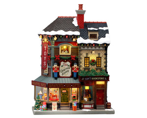 The Christmas Shoppe med lys til juleby fra Lemax