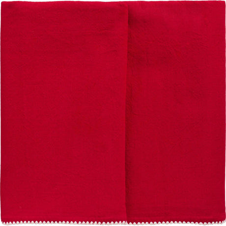 Dug Dagmar rød med hvide stikninger 150 cm x 250 cm fra Ib Laursen
