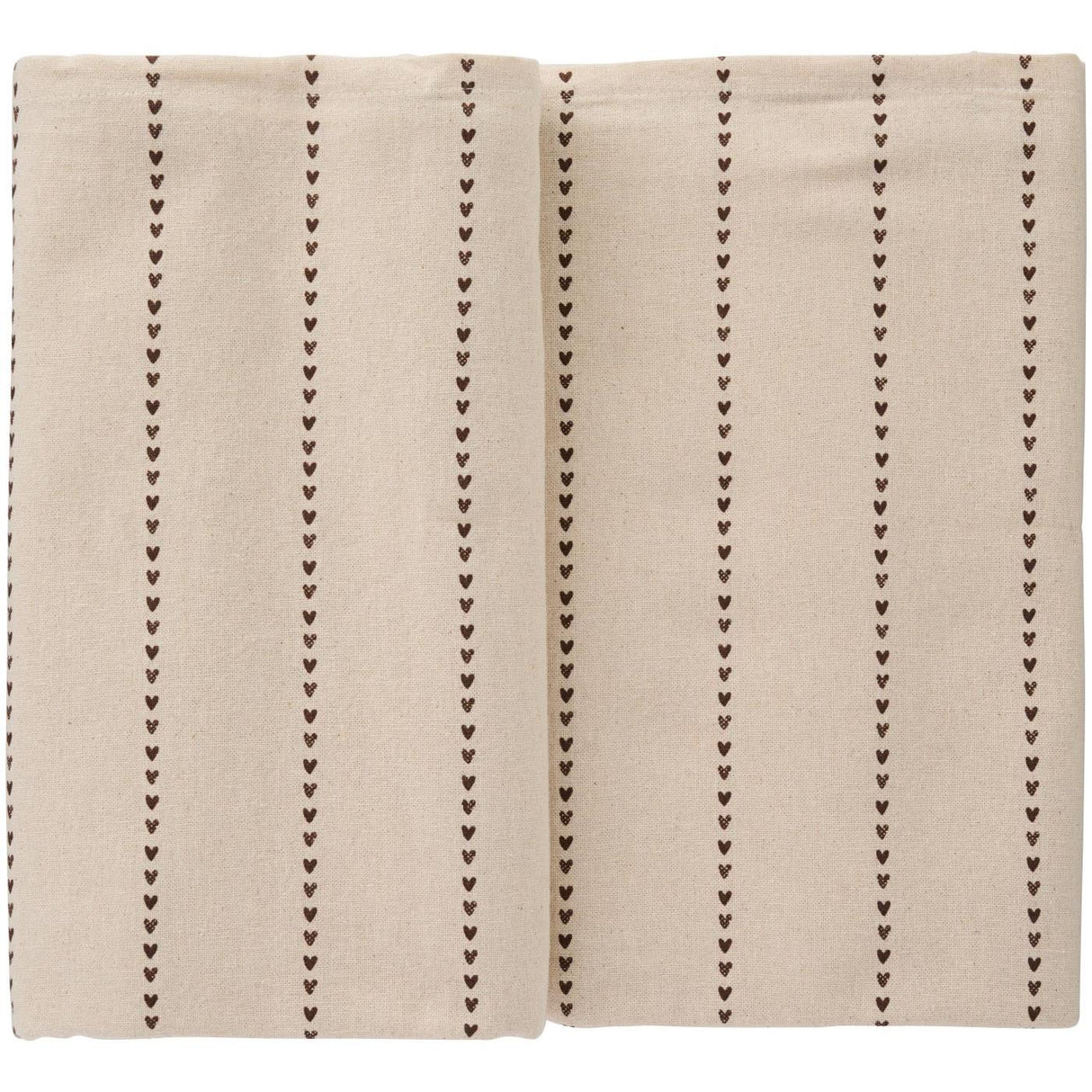 Duk Valentina med brune hjerter i striper 150 cm x 250 cm