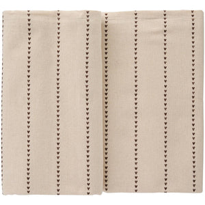 Duk Valentina med brune hjerter i striper 150 cm x 250 cm