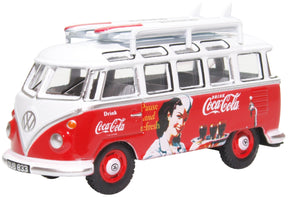 Coca Cola VW T1 Folkevognsrugbrød med surfboards på taget samlerobjekt