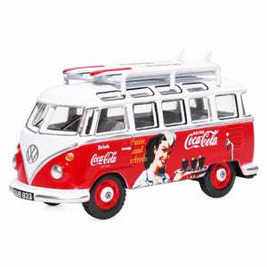 Coca Cola VW T1 folkevognrugbrød med surfbrett