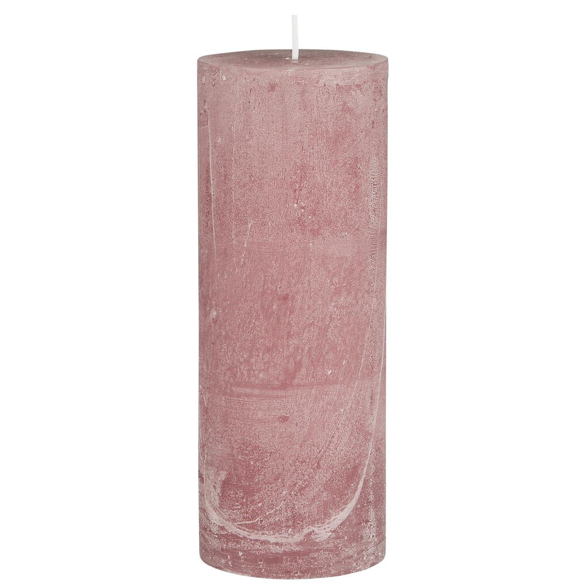 Rustikt bloklys rosa malva 18 cm højt fra Ib Laursen