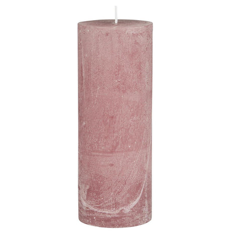 Rustikk blokklys rosa malva 18 cm høyt fra Ib Laursen