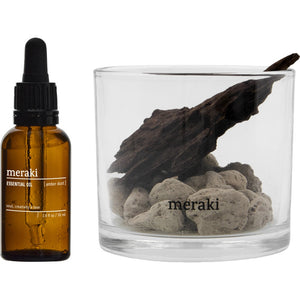 Diffuser med lavasten og træ Amber dust fra Meraki