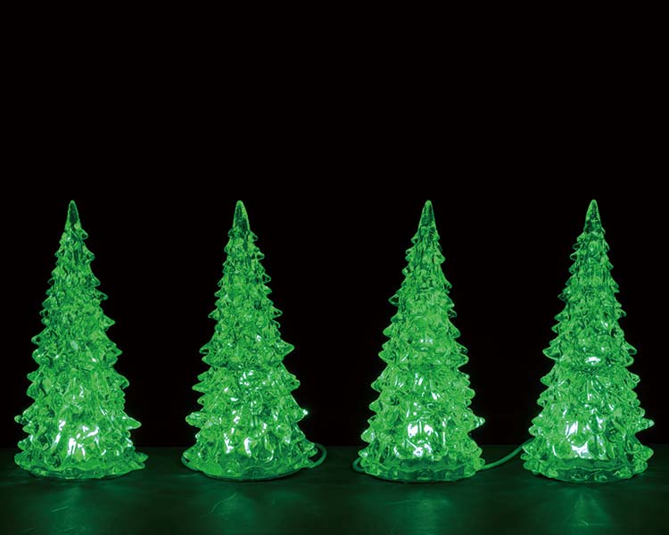 Crystal Lighted Tree 3 Color Changeable 4-pak lystræer til juleby