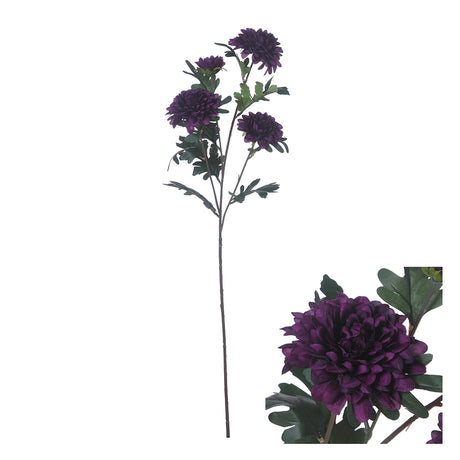 Kunstig krysantemum mørkelilla 83 cm lang
