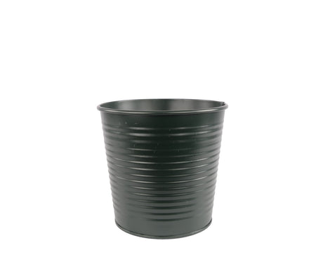 Potteskjuler i mørkegrønn sink, 13 cm, til blomster