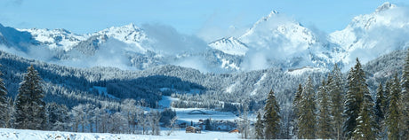 Baggrund dobbeltsidet med bjerglandskab fra My Village