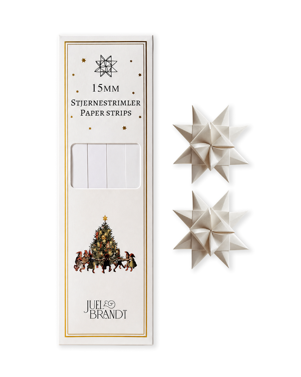Hvite stjernestrimler, 15 mm, fra Juel & Brandt