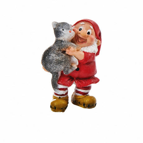 Skovnisse med grå kat