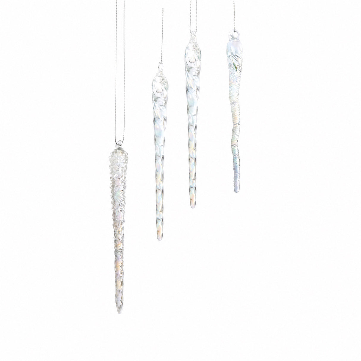 Istapper i glass 13 cm lange 4-pak