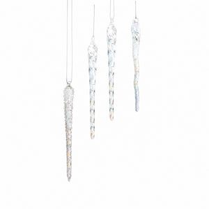 Istapper i glass 13 cm lange 4-pak