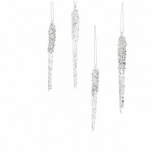 Istapper i glass 13 cm lange 4-pak