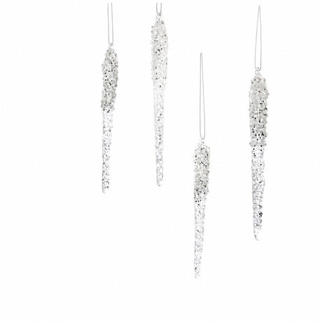 Istapper i glass 13 cm lange 4-pak