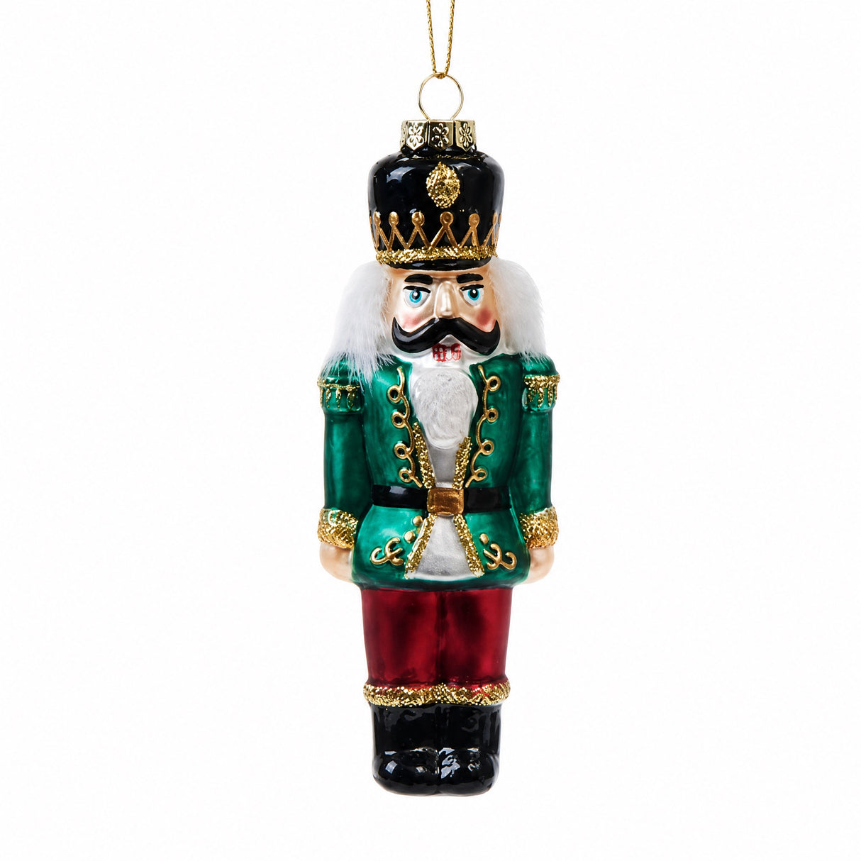 Julekule med nøtteknekker og glitter