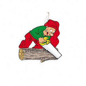 Brammingnisse i træ 40 cm med værktøj