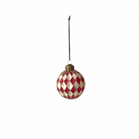 Julekule harlekin eller striper 6 cm i dia