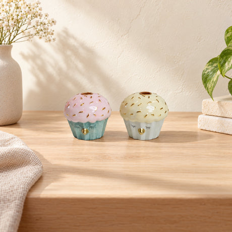 Lysestake til telys, muffinsformet, 6 cm høy