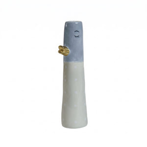 Vase og 18 cm lyseblå & lysegrå