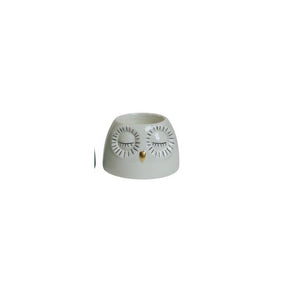 Fyrfadsstage ugle aqua & lys aqua