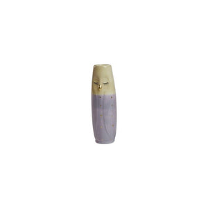 Vase Ugle 17 cm høj gul & lilla