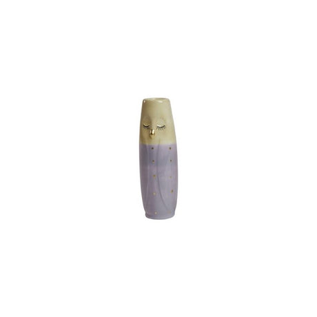 Vase Ugle 17 cm høj gul & lilla