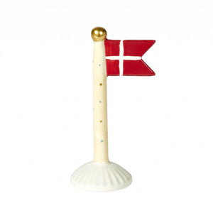 Flagstang pastelfarvet med spidsflag 14 cm højt
