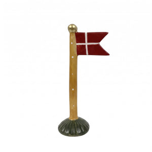 Flagstang med spidsflag 19 cm højt gul grøn lyserød