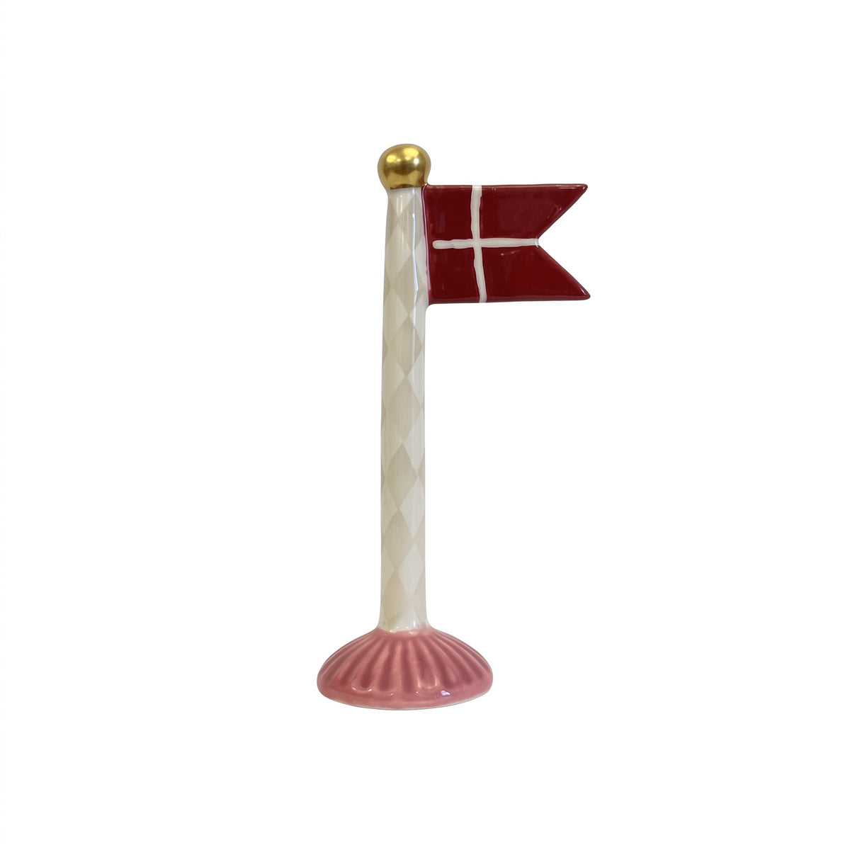 Flagstang med spidsflag 14 cm højt harlekin