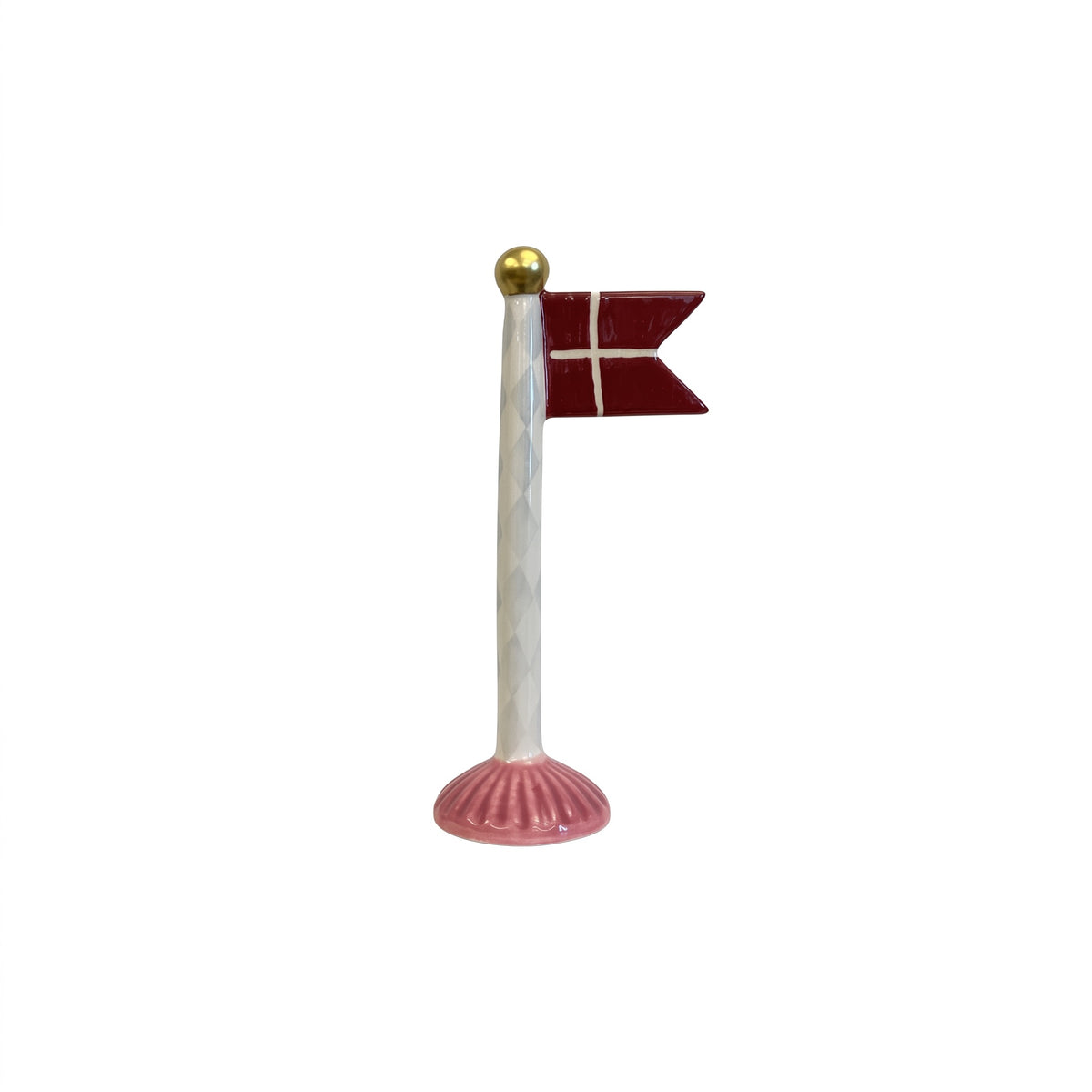 Flag 19 cm højt med harlekinsmønster