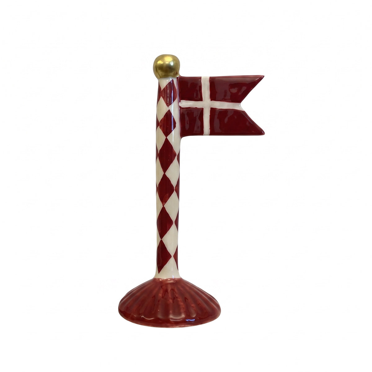 Flagstang med spidsflag 14 cm højt harlekinmønster
