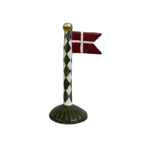 Flagstang med spidsflag 14 cm højt harlekinmønster