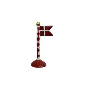 Flagstang med spidsflag 19 cm højt med harlekinmønster