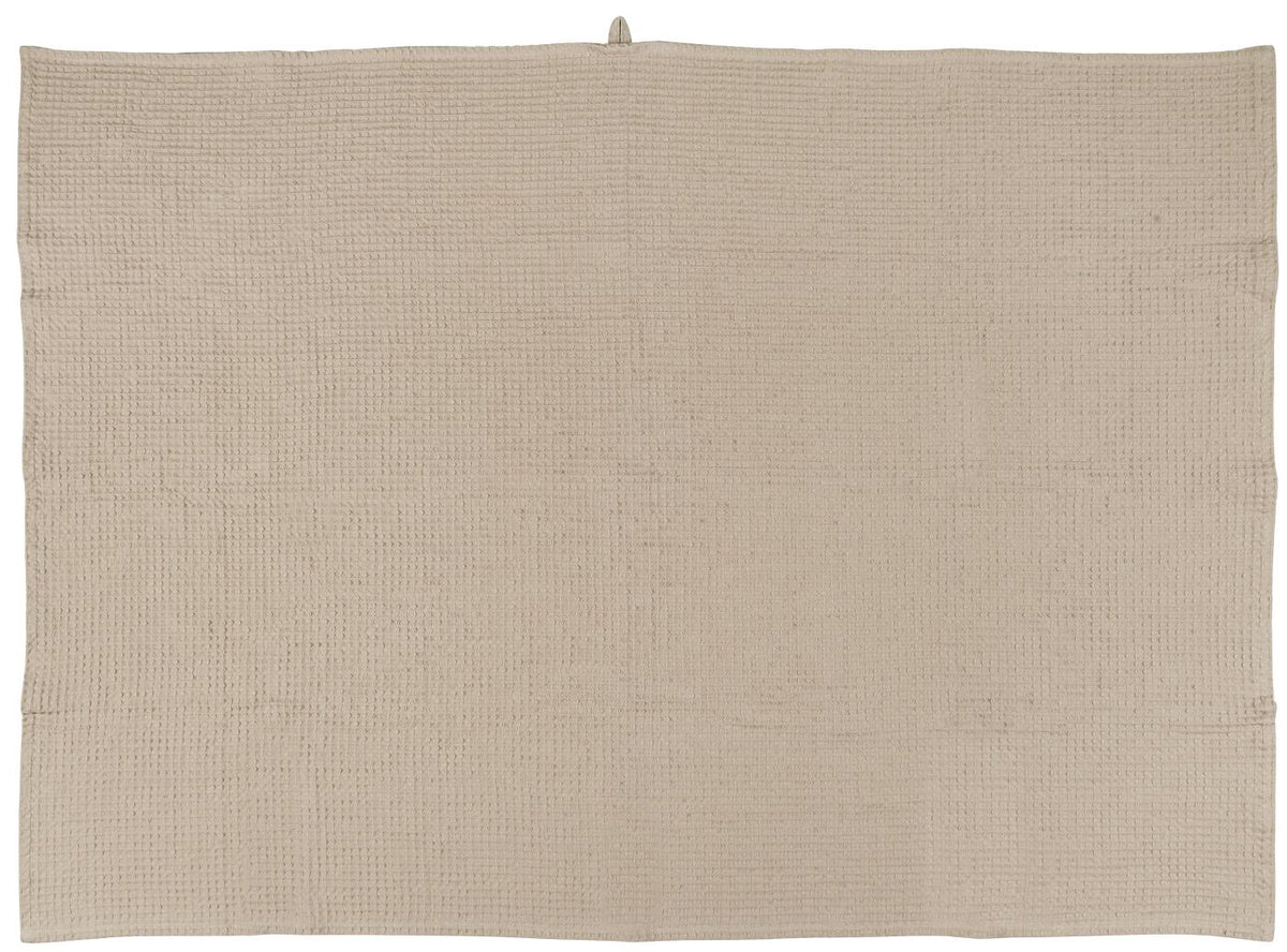 Beige Liseleje badehåndkle fra Ib Laursen, brettet ut med synlig vaffelstruktur