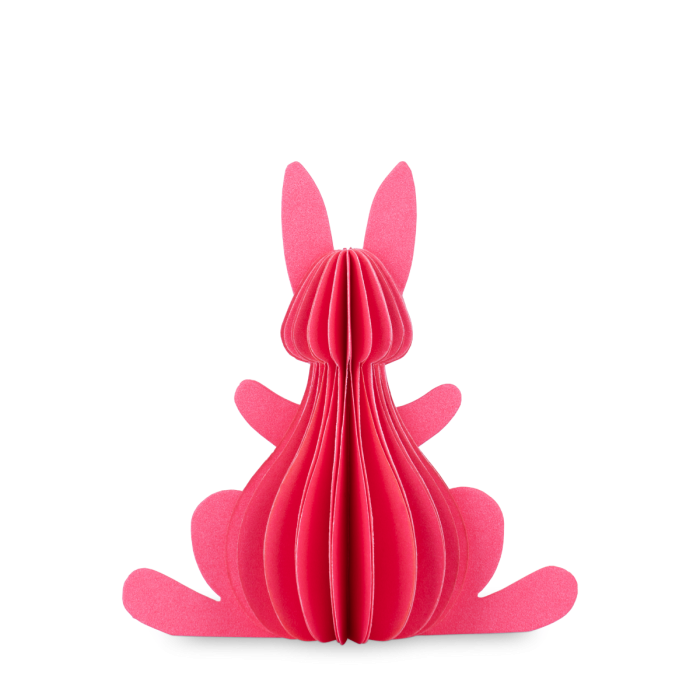 Påskehare i papir pink 13 cm 